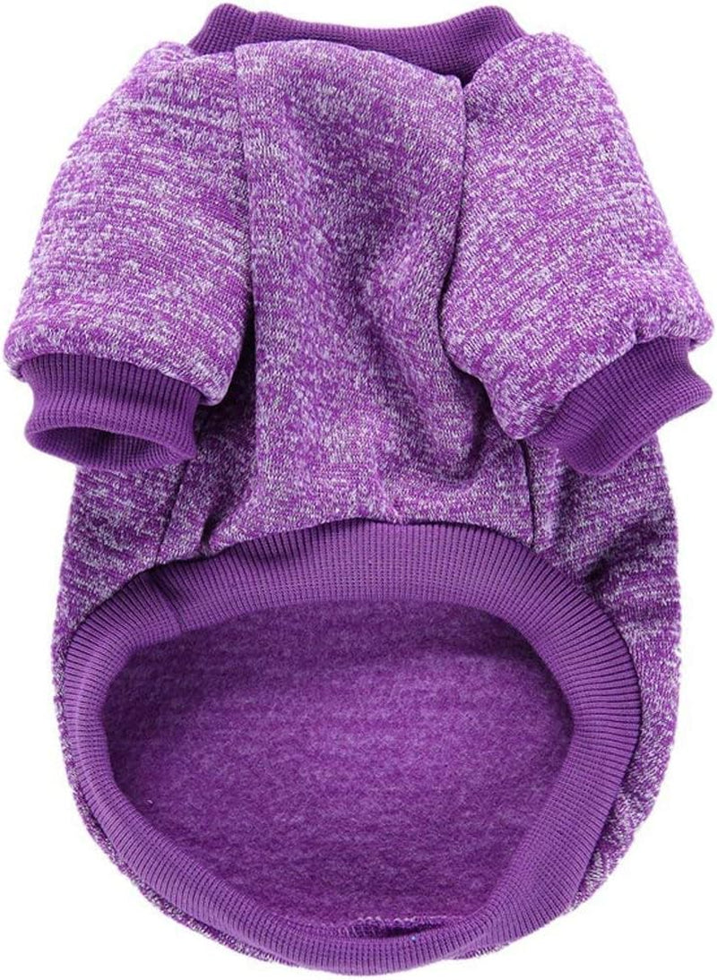 Pet Dog Classic Knitwear Sweater Warm Winter Puppy Pet Coat Soft Sweater Clothing for Small Dogs (XS, Purple)