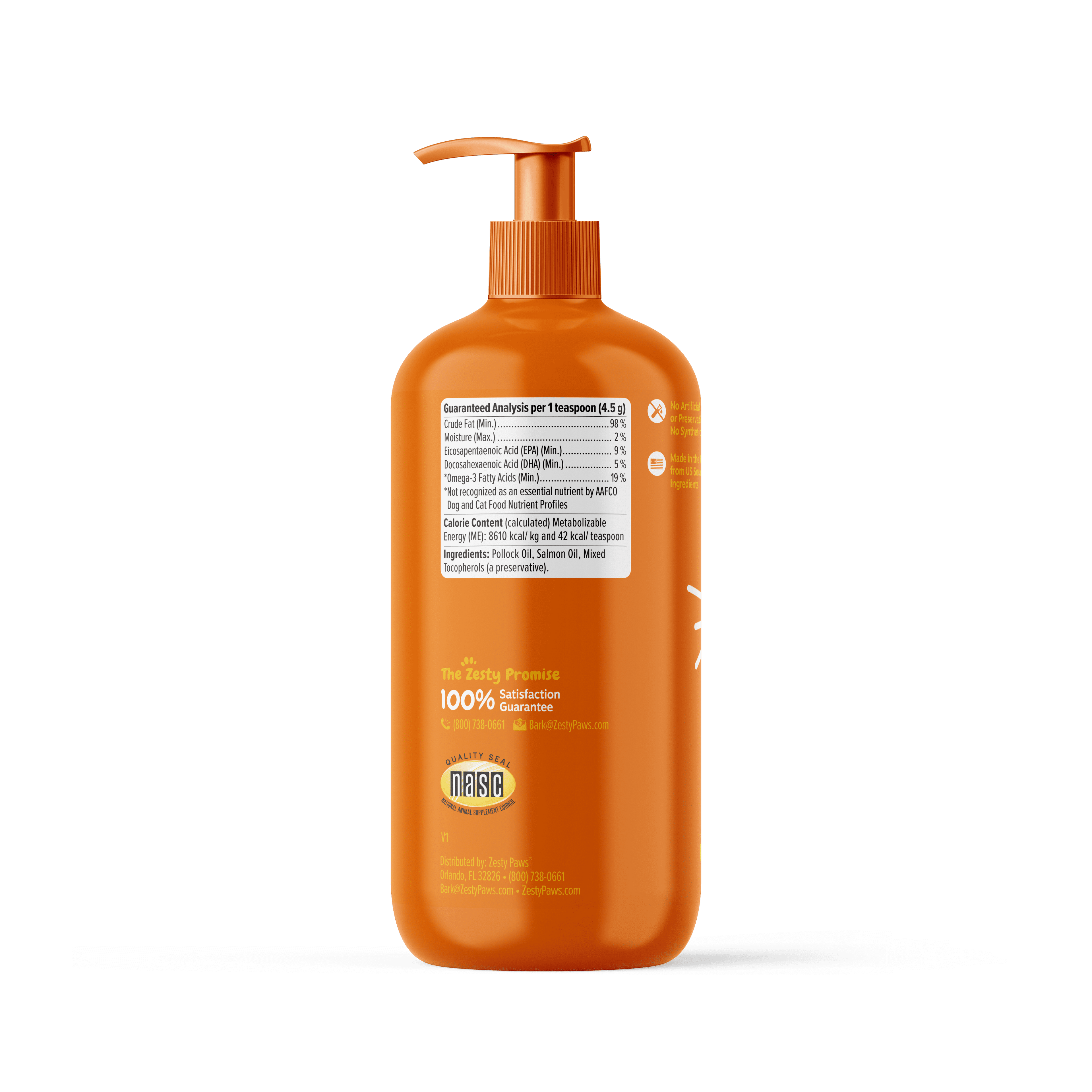 Wild Alaskan Omega-3 Blend Pollock + Salmon Oil for Dogs & Cats, Promotes a Healthy Coat and Skin, 32Oz