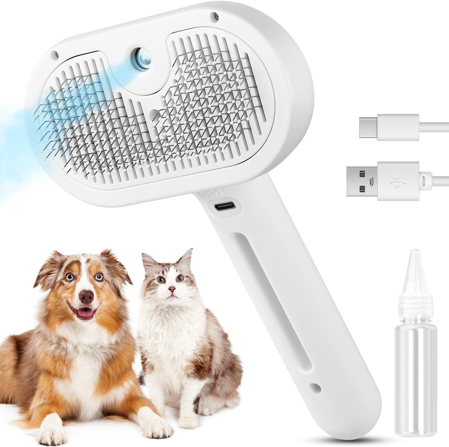 3-in-1 Pet Steam Brush – Effortless Grooming & Hair Removal Tool