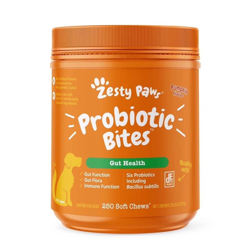 Probiotic Bites for Dogs, for Gut Health, Pumpkin 250Ct