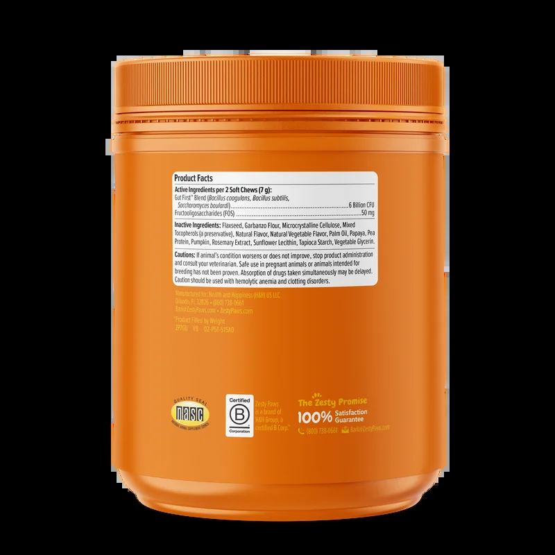 Probiotic Bites for Dogs, for Gut Health, Pumpkin 250Ct