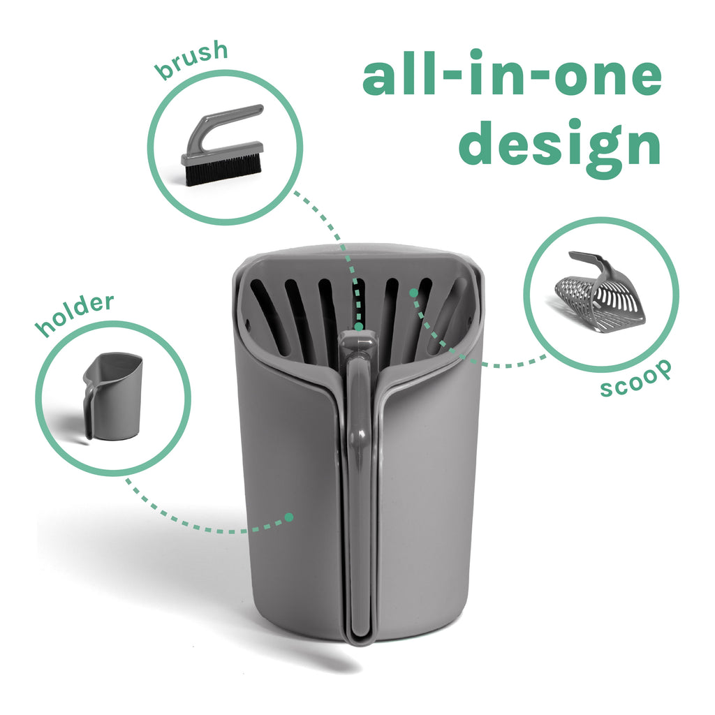 Infinity Litter Scoop, Compact All-In-One Litter Box Cleaning Tool for Cats