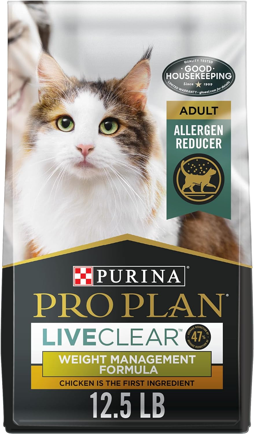 Live Clear Cat Food Weight Management and Cat Allergen Reducer Chicken and Rice Formula - 12.5 Lb. Bag