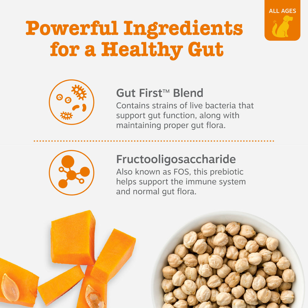 Probiotic Bites for Dogs, to Support Gut Health, Pumpkin, 170Ct, Pouch